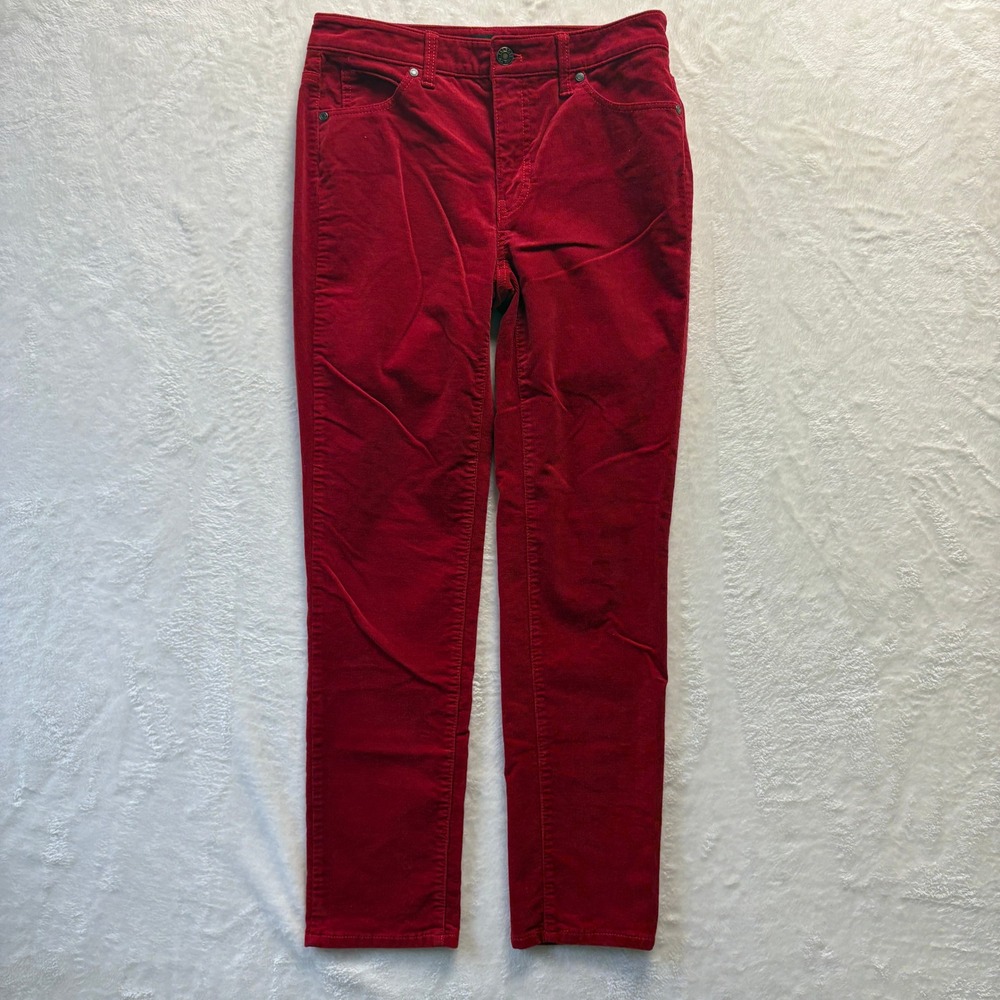Talbots Pants Women‎ Sz 2 Petite Red Corduroy Straight Leg Holiday Party Outfit